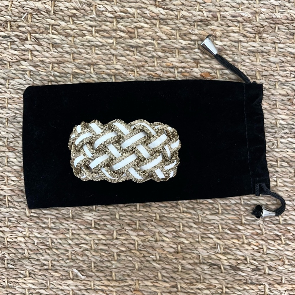 Gold and White Braided Bracelet